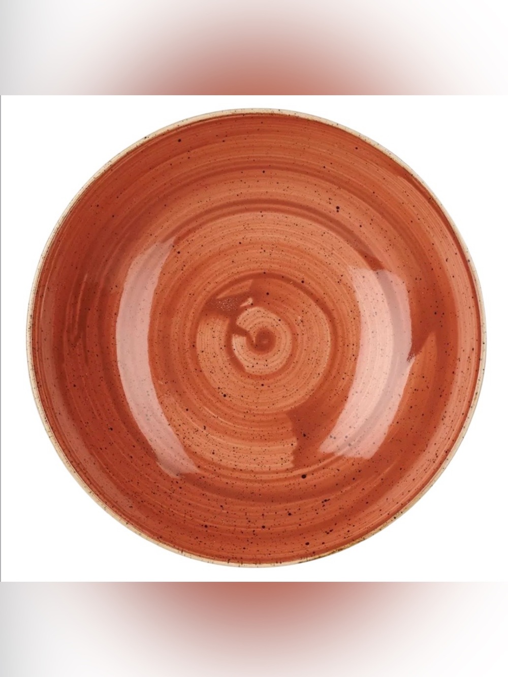 4 Churchill Stonecast rustic spiced orange 10”X 2” hand decorated wide rim bowls - Picture 2 of 6